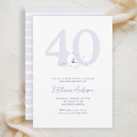 Boat Ocean Nautical Coastal Modern 40th Birthday