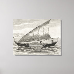 Boat of the Mortlock Islands with outrigger Canvas Print