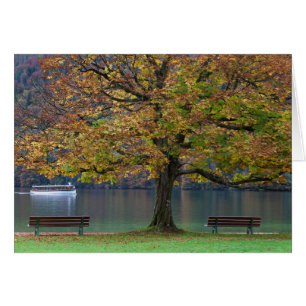 Boat on a lake in fall, Germany