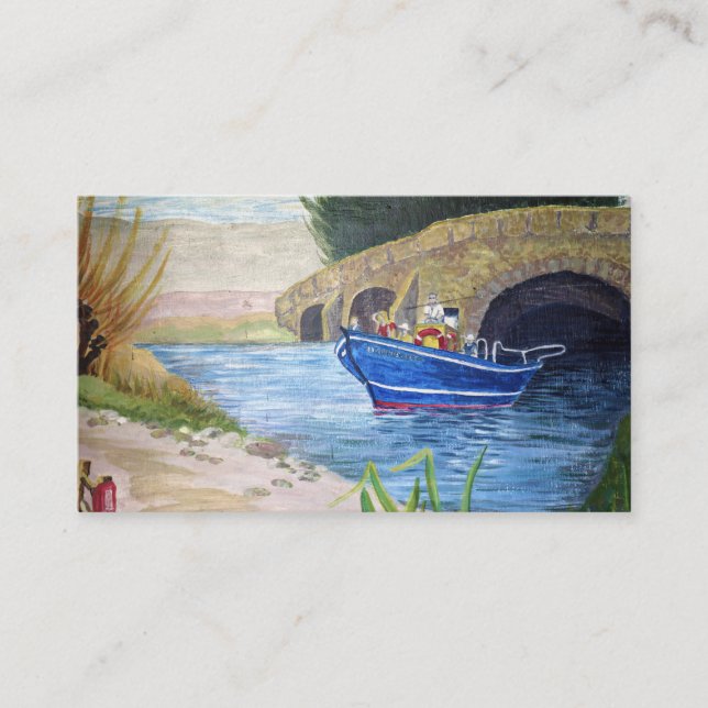 Boat on a river business card (Front)