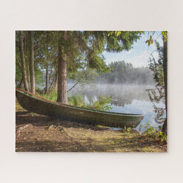 Boat on River Scenic Jigsaw Puzzle (Horizontal)