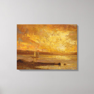Boat on Sea - Edward Mitchell Bannister - c1890 Canvas Print