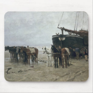 Boat on the Beach at Scheveningen, 1876 Mouse Pad