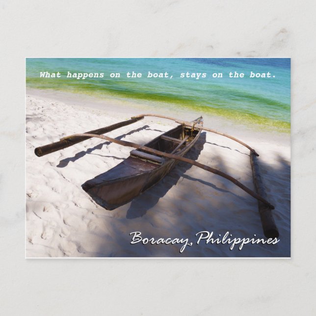 Boat on the Beach Boracay Philippines Postcard (Front)