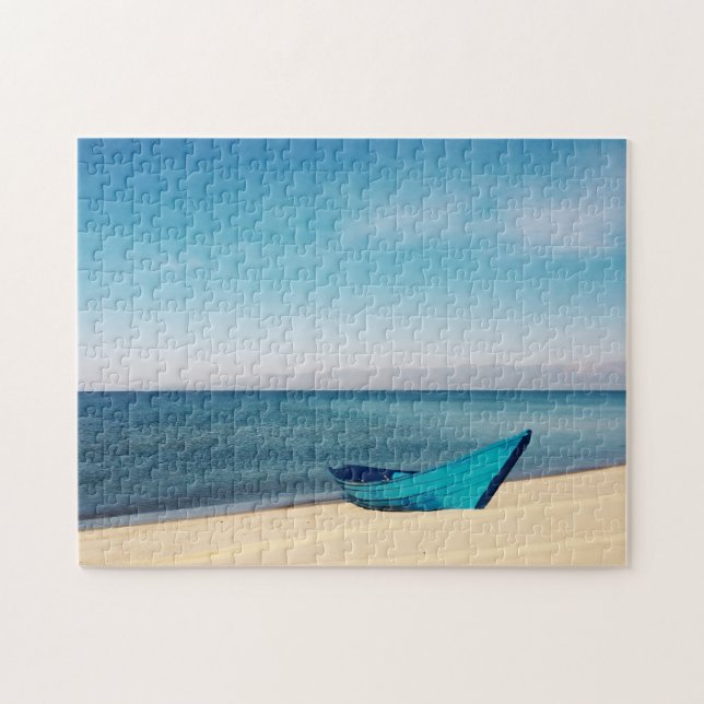 Boat on the Beach Summer Photo Jigsaw Puzzle (Horizontal)