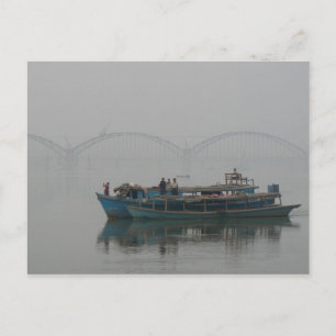 Boat on the Irrawaddy River, Myanmar Postcard