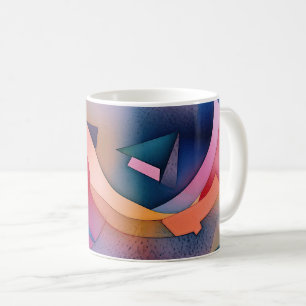 "Boat On Water" Contemporary Abstract Art Coffee Mug