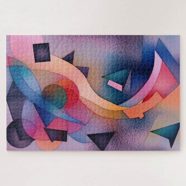 "Boat On Water" Contemporary Abstract Art Jigsaw Puzzle (Horizontal)