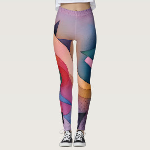 "Boat On Water" Contemporary Abstract Art Leggings