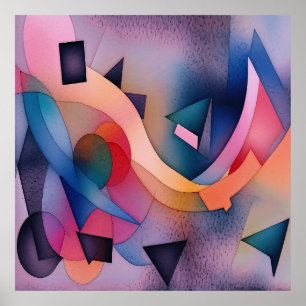 "Boat On Water" Contemporary Abstract Art Poster