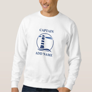 Boat or Captain Name with Nautical Lighthouse Sweatshirt