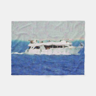 Boat painting fleece blanket