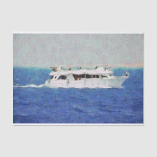 Boat painting tissue paper