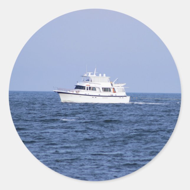 Boat Photo  Classic Round Sticker (Front)