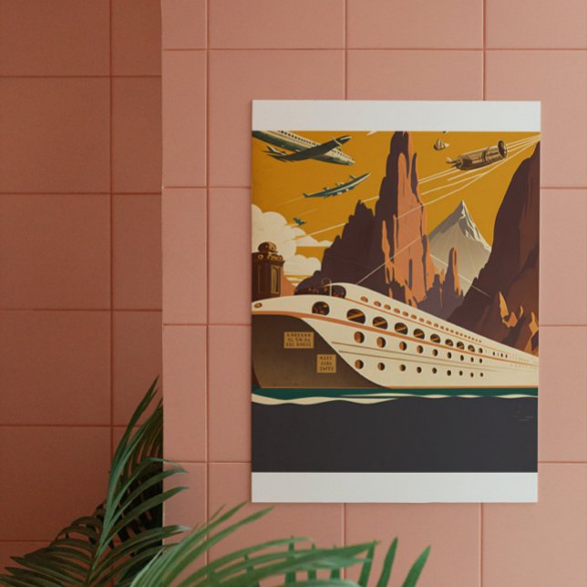 Boat & Planes Vintage Travel Art Poster (Creator Uploaded)