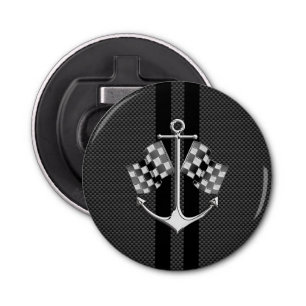 Boat Racing Nautical in Black Carbon Fibre Style Bottle Opener