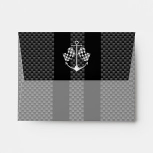 Boat Racing Nautical in Black Carbon Fibre Style Envelopes
