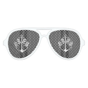 Boat Racing Nautical in Carbon Fibre Style Aviator Sunglasses