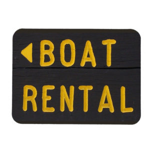 Boat Rental Carved Wood Sign Magnet