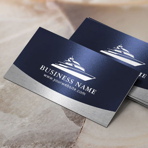 Boat Rentals Sales Maintenance Modern Navy Blue Business Card
