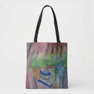 Boat Romantic Watercolor Art Tote Bag