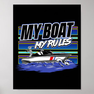 Boat rules shirt funny boating gift ideas men poster