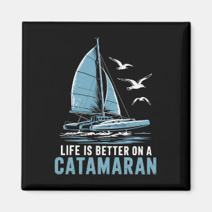 Boat Sailing Boating Sailor Catamaran Sailing Magnet