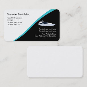 Boat Sales Sleek Modern Design Business Card