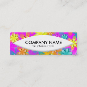 Boat Shape - Colourful Flowers Mini Business Card