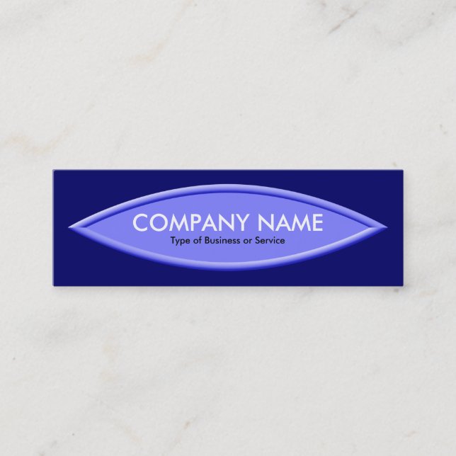 Boat Shape II - Blue on Deep Navy Mini Business Card (Front)