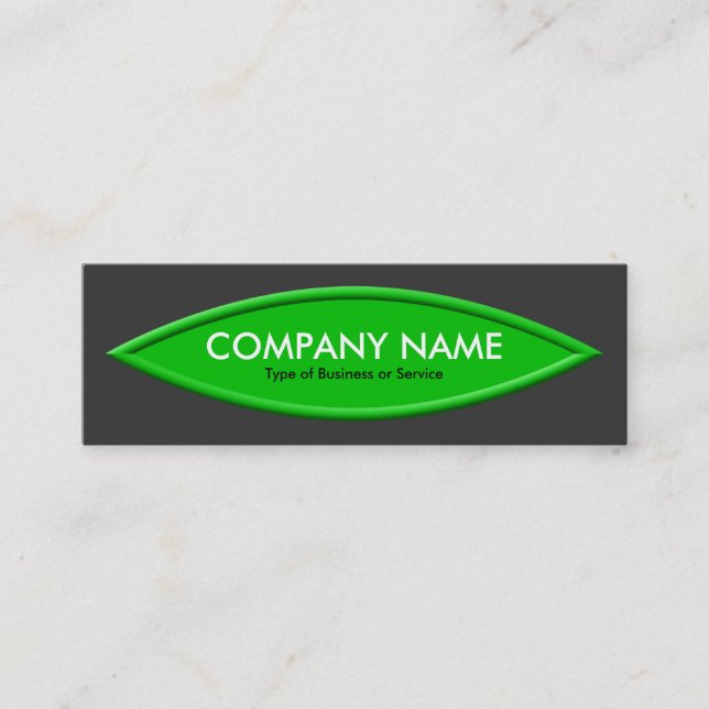 Boat Shape II - Green with Dark Grey Mini Business Card (Front)