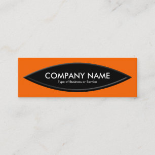 Boat Shape II - Orange on Black Mini Business Card
