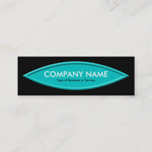 Boat Shape II - Turquoise on Black Mini Business Card