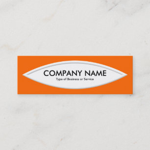 Boat Shape II - White on Orange Mini Business Card