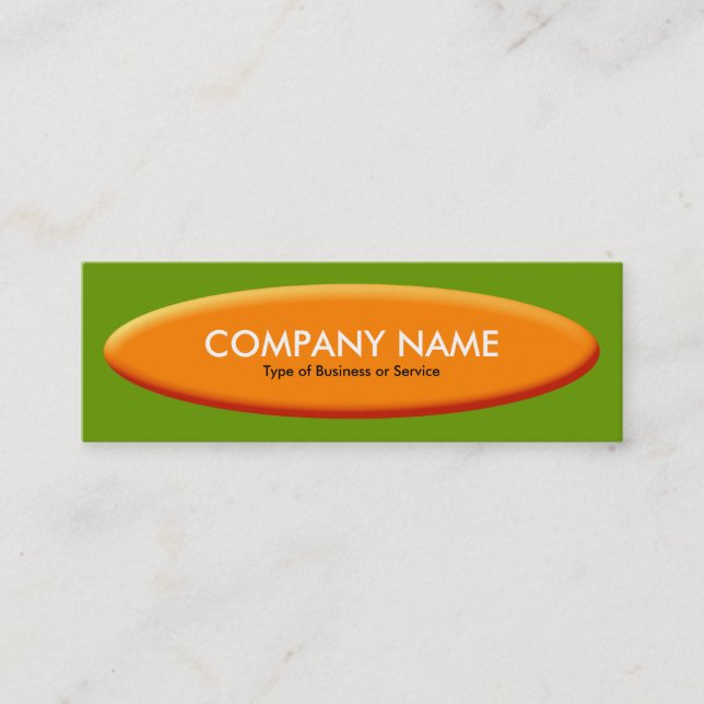 Boat Shape III - Orange with Avocado Mini Business Card (Front)
