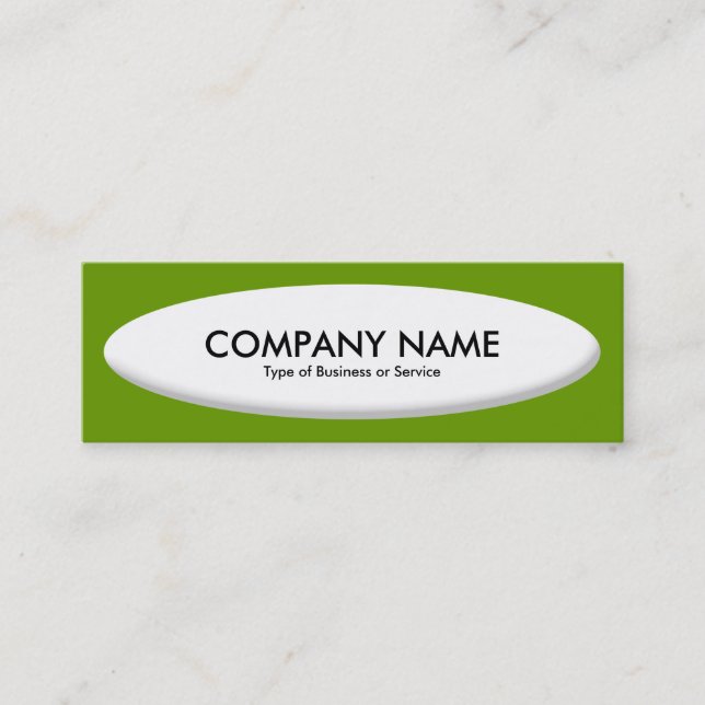 Boat Shape III - White on Avocado Mini Business Card (Front)