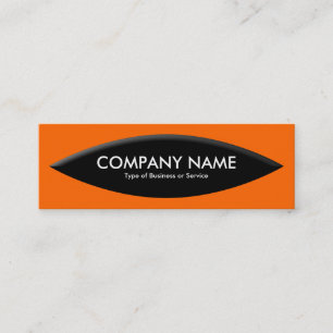 Boat Shape - Orange on Black Mini Business Card
