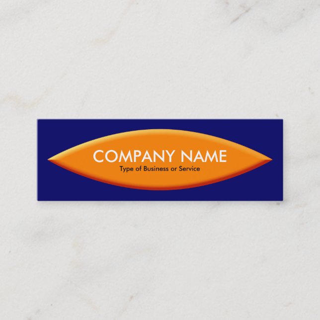 Boat Shape - Orange with Deep Navy Mini Business Card (Front)