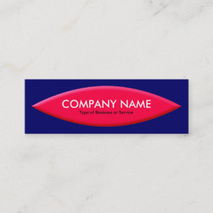 Boat Shape - Red on Deep Navy Mini Business Card