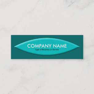 Boat Shape - Turquoise on Moss Green Mini Business Card