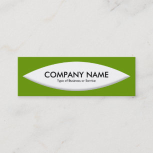 Boat Shape - White on Avocado Mini Business Card