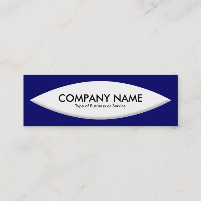 Boat Shape - White on Deep Navy Mini Business Card (Front)