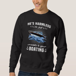 Boat Sports Boat Captain's Hat Sailing Boat Motor  Sweatshirt