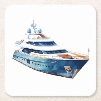 Boat Square Paper Coaster