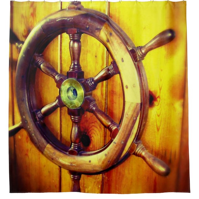 Boat Steering Wheel Shower Curtain (Front)