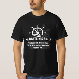 Boat The Captain Rules Funny Sayings Sailing Sail T-Shirt