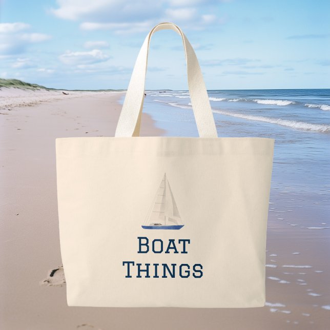 Boat Things Boat Name  Large Tote Bag (Boat Things Tote Bag)