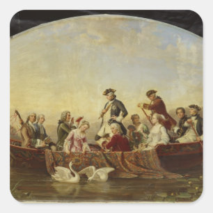 Boat Trip in Rheinsberg Square Sticker