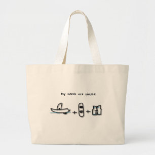 Boat + Wakeboard + Jacket Large Tote Bag