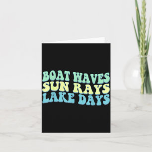 Boat Waves Sun Rays Lake Days Funny Retro Summer Card